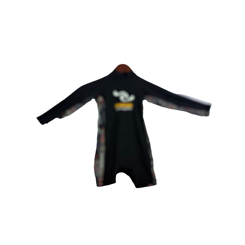 Rip Curl Kids 3-4 100cm Black Long Sleeve UPF 50+ One Piece Rash Guard Suit